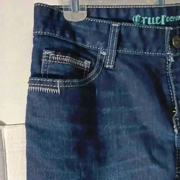 "CRUEL DENIM" Women's Abby Blue Jeans 29/7R Medium Wash Wide Stitch Boot Cut - Picture 2 of 9